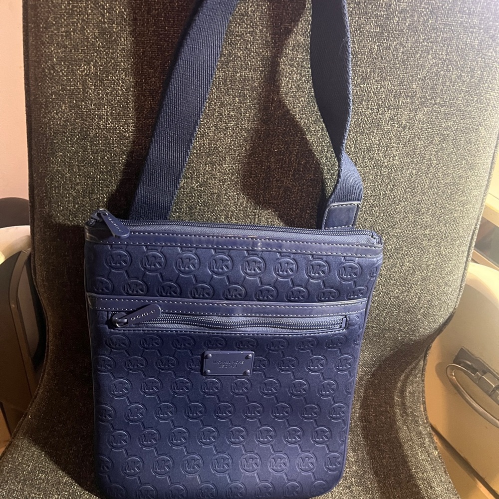 Michael Kors Navy Embossed Crossbody